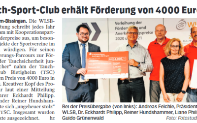 Tauch-Sport-Club erhält Förderung von 4.000 Euro